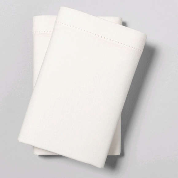 Hearth & Hand Bedding Hearth Hand 2 Pk King Linen Blend With Hem Stitch Pillowcase Set Low